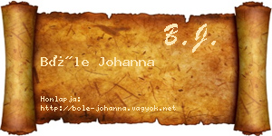 Bőle Johanna névjegykártya